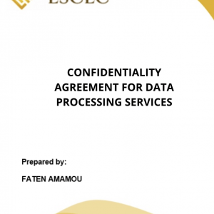 CONFIDENTIALITY AGREEMENT FOR DATA PROCESSING SERVICES