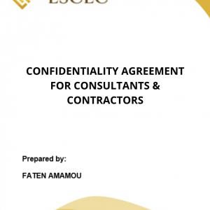 CONFIDENTIALITY AGREEMENT FOR CONSULTANTS & CONTRACTORS